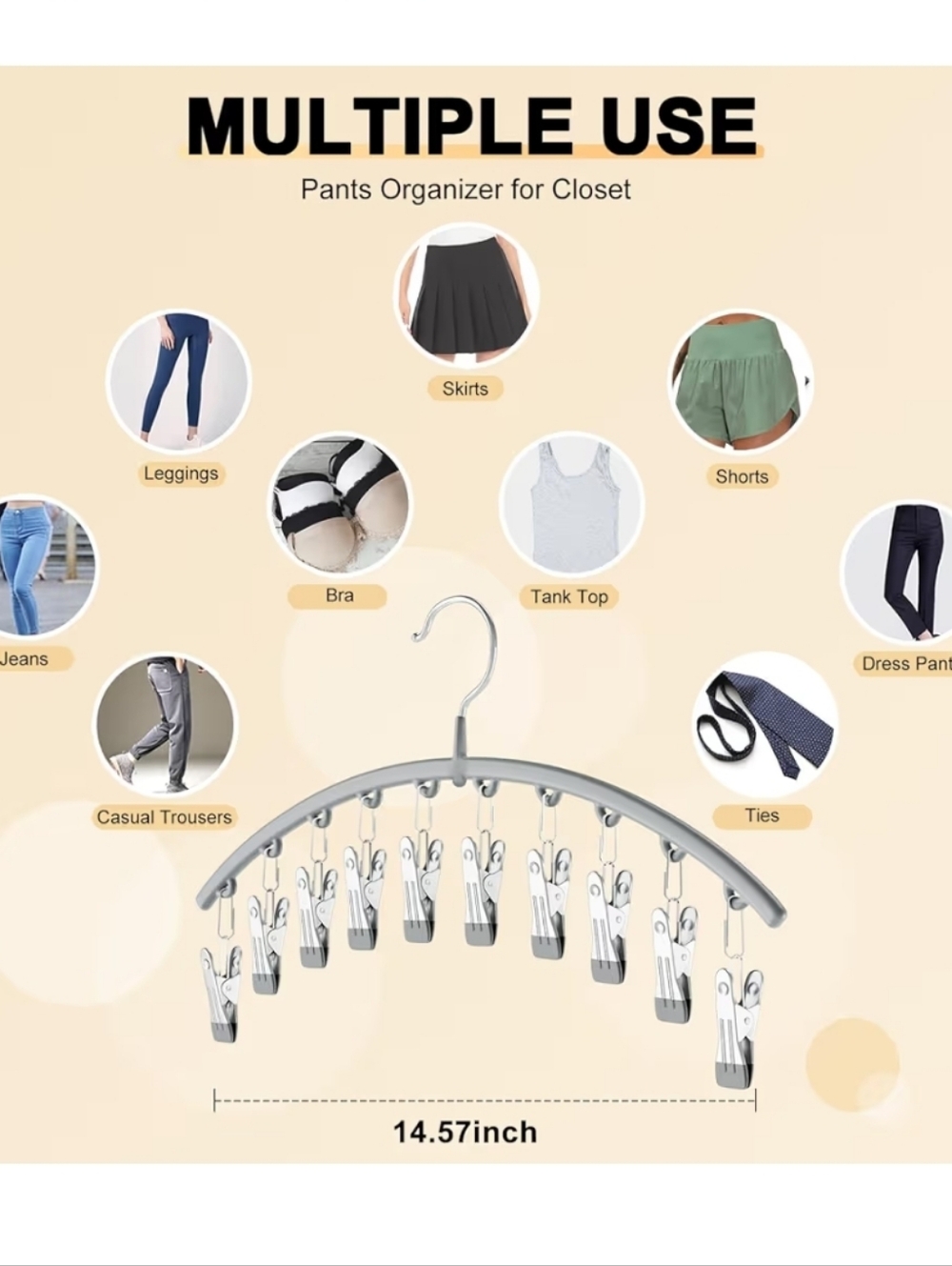 (2) Hangers With Clips For Storage Closet Organization